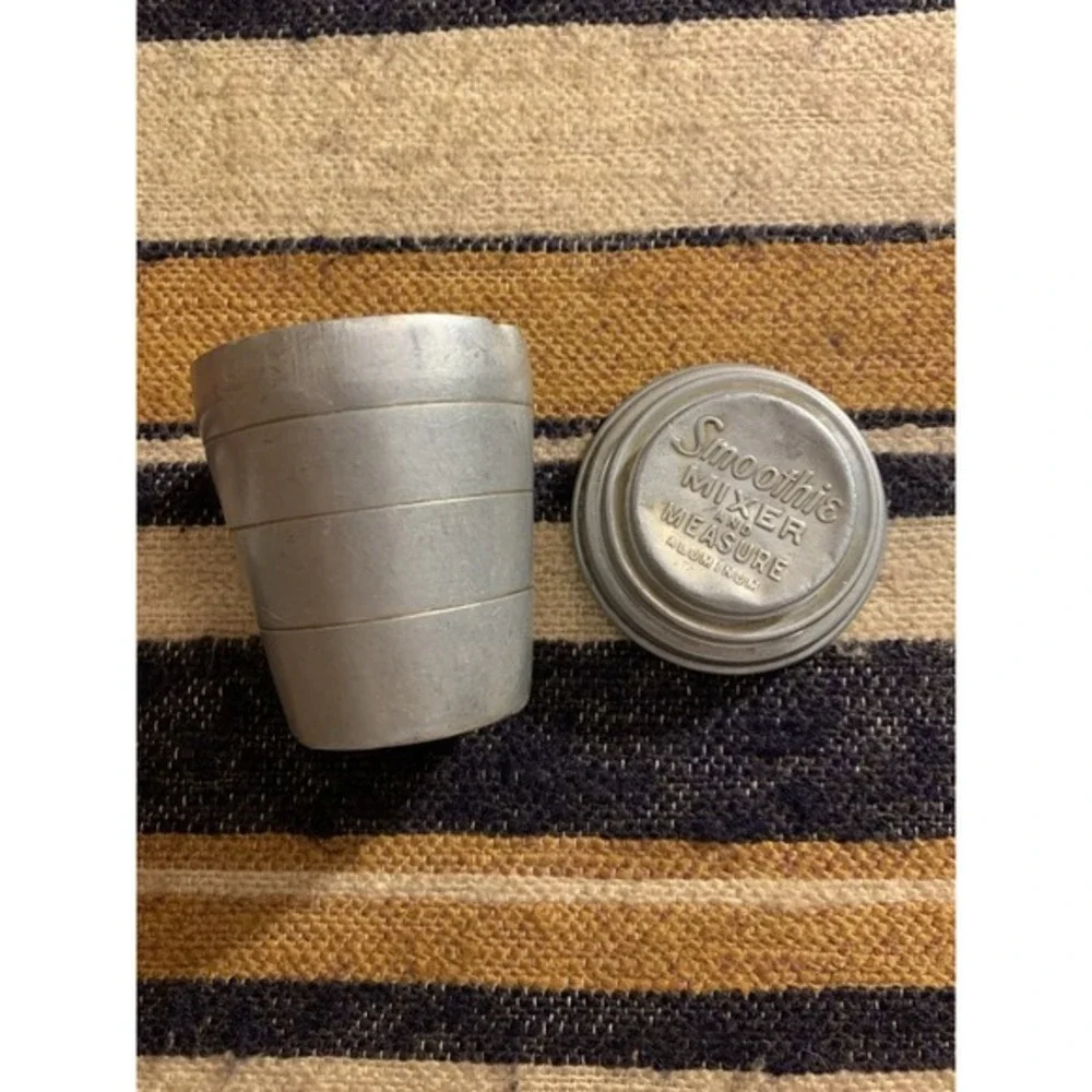 Antique‎ Vintage Smoothie Mixer Measurer Aluminum Metal Silver Mini Small